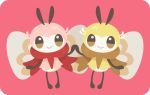  alternate_color antennae brown_scarf closed_mouth insect insect_wings looking_at_viewer no_humans pokemon pokemon_(game) pokemon_sm red_scarf ribombee rizu_(rizunm) scarf shiny_pokemon smile sparkling_eyes wings 