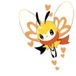 antennae brown_scarf closed_mouth insect insect_wings lowres miru_(ao0203) no_humans pokemon pokemon_(game) pokemon_sm ribombee simple_background smile solo sparkling_eyes white_background wings 