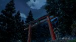  copyright_name forest from_below highres kimi_no_na_wa landscape nature night no_humans outdoors sky torii tree 