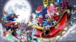  amy_rose antlers box chaos_emerald christmas drawloverlala gift gift_box hat highres mephiles metal_sonic moon night night_sky reindeer_antlers santa_costume santa_hat shadow_the_hedgehog silver_the_hedgehog sky sleigh snow sonic sonic_the_hedgehog star_(sky) starry_sky 