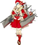  1girl akira_(kadokawa) beret blonde_hair blue_eyes blue_hair breasts christmas_tree commandant_teste_(kantai_collection) gift hair_ornament hat jacket kantai_collection keychain long_hair looking_at_viewer multicolored_hair official_art redhead santa_hat scarf seaplane_tender_water_hime solo star streaked_hair transparent_background 