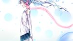  1girl aqua_hair arms_behind_back bare_shoulders closed_eyes flowing_hair hatsune_miku headphones long_hair open_mouth pencil_sketch skirt small_breasts solo tagme vocaloid wallpaper 