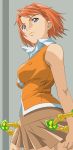  1girl absurdres highres my-hime my-otome orange_shirt school_uniform serafuku shirt solo tokiha_mai vector_trace 