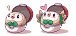  ! blush heart looking_up mary_cagle no_humans open_mouth poke_ball pokemon pokemon_(creature) rowlet simple_background solo spread_wings surprised white_background 