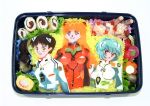  1boy 2girls ayanami_rei food food_art gainaxtop ikari_shinji multiple_girls neon_genesis_evangelion obentou photo photography plugsuit souryuu_asuka_langley 