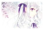  1girl long_hair original silver_hair solo violet_eyes yuka_(mischief) 