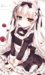  1girl alice_claudia animal_ears cat_ears heterochromia long_hair maid maid_headdress original solo tsukikage_nemu white_hair 