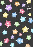  alternate_color amano_himame black_background closed_mouth colorful highres minior minior_(shields_down) no_humans pokemon pokemon_(creature) pokemon_(game) pokemon_sm polka_dot polka_dot_background shiny_pokemon smile solid_eyes spikes wallpaper white_eyes 