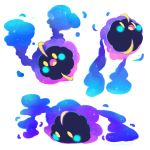  artist_name commentary cosmog jumping looking_down no_humans open_mouth pokemon pokemon_(creature) signature simple_background snowysaur solo sparkle white_background yellow_eyes 