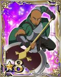  1boy agil bald brown_eyes card_(medium) dark_skin holding_axe looking_at_viewer number solo star sword_art_online 
