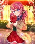  blue_eyes christmas dress hiiragi_yuzu long_hair pink_hair smile 