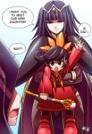  1boy 2girls ashley_(warioware) black_hair company_connection crossover english_commentary father_and_daughter fire_emblem fire_emblem:_kakusei fire_emblem_awakening hair_ornament intelligent_systems jadenkaiba mother_and_daughter multiple_girls my_unit_(fire_emblem:_kakusei) nintendo open_mouth reflet ribbon robin_(fire_emblem) robin_(fire_emblem)_(male) sarja skirt smile super_smash_bros. tharja twintails warioware what 