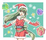  box chiki christmas fire_emblem fire_emblem:_mystery_of_the_emblem gift gift_box green_hair long_hair pointy_ears santa_costume smile snowflakes 