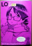  1girl absurdres blush breath coat comic_lo commentary commentary_request cover glasses highres hijiri_rei magazine magazine_cover mittens monochrome open_mouth photo pink scarf short_hair sketch solo traditional_media 