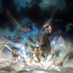  3d absurdres armor highres monster monster_hunter monster_hunter_frontier shield sword weapon 