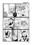  3girls :d aoba_(kantai_collection) armpits bikini camera comic crying crying_with_eyes_open greyscale hand_behind_head hands_clasped headgear holding kantai_collection long_hair mask mizuno_(okn66) monochrome multiple_girls nagato_(kantai_collection) navel open_mouth photo_(object) polaroid ponytail pose ryuujou_(kantai_collection) school_uniform serafuku smile squatting sweat swimsuit tears translation_request trembling troll_face twintails ultra_series ultra_seven ultra_seven_(series) 