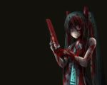  1girl artist_request bare_shoulders blood detached_sleeves hatsune_miku knife looking_at_viewer necktie smile solo source_request tagme teeth very_long_hair vocaloid wallpaper 