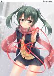  1girl alternate_costume contemporary hino_(2nd_life) kantai_collection long_hair looking_at_viewer pleated_skirt school_uniform skirt smile solo twintails zuikaku_(kantai_collection) 