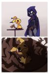  6+girls cape comic crossover dc_comics female grey_skin leotard mimikyu multiple_girls pokemon pokemon_(creature) pokemon_(game) pokemon_sm rad_dar raven_(dc) shadow teen_titans 