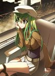  c.c. cc code_geass hand_holding hat holding_hands skirt train train_interior yukari_(konekonekozou) 