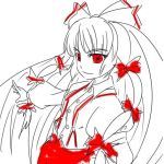  hair_ribbon hair_ribbons long_hair red_eyes ribbon ribbons suspenders touhou wabi_(wbsk) wabi_tsubaki 