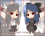  blush chibi crazy_developers kagetsu_tohya kagetsu_tooya len melty_blood pointy_ears red_eyes symmetry tsukihime type-moon white_hair white_len 