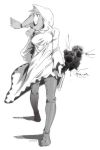  boots final_fantasy final_fantasy_tactics hood monochrome robe solo staff thigh-highs thigh_boots thighhighs twintails walking white_mage white_mage_(fft) wind 