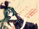  dress green_eyes green_hair hatsune_miku lying orimoto_asami vocaloid 