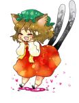  asae asae_(apricot) bad_id cat_ears cat_tail chen earrings hat jewelry tail touhou 