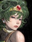  circlet curly_hair dragon_quest dragon_quest_iv earrings green_hair heroine_(dq4) jewelry pon 