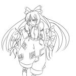  hair_ribbon hair_ribbons long_hair monochrome pants ribbon ribbons suspenders touhou wabi_(wbsk) wabi_tsubaki 