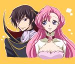  breasts brother_and_sister cleavage code_geass euphemia_li_britannia kurimomo lelouch_lamperouge pink_hair purple_eyes siblings violet_eyes 