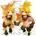  brother_and_sister kagamine_len kagamine_rin lowres siblings twins vocaloid 