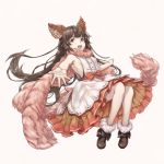  1girl animal_ears armpits aster_(granblue_fantasy) bare_shoulders breasts erun_(granblue_fantasy) granblue_fantasy ivris long_hair shirt sideboob sleeveless sleeveless_shirt 