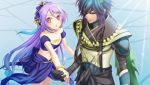  aspashia_(desert_kingdom) blue_hair desert_kingdom hanamura_mai red_eyes vee_(desert_kingdom) 