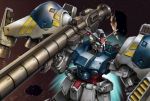  asteroid bazooka dias-tajima gundam gundam_0083 gundam_gp-02_physalis highres mecha no_humans shield space thrusters weapon zero_gravity 