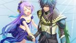  aspashia_(desert_kingdom) blue_hair desert_kingdom hanamura_mai red_eyes vee_(desert_kingdom) 