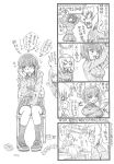 ... 4koma angry bbb_(friskuser) breasts chair comic commentary_request cup flower girls_und_panzer gloom_(expression) greyscale hand_on_lap head_on_table highres holding holding_phone itsumi_erika long_sleeves looking_back medium_breasts military military_uniform monochrome nishizumi_maho open_mouth paper_chain phone pleated_skirt pointer rose short_hair sign sitting skirt smile sparkle spoken_ellipsis sweatdrop tearing_up tears translation_request uniform 