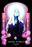  1girl bags_under_eyes blue_diamond_(steven_universe) blue_eyes blue_skin bubble gem hand_on_own_face highres long_hair nyong-choi solo spoilers steven_universe symbol-shaped_pupils tears upper_body very_long_hair white_hair 