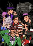  6+boys 8-foot_joe apple_poison black_eyes black_hair disney disneyland facial_hair formal glasses gloves green_eyes grey_eyes happy_halloween hat heart heart_hands highres jack_heart male_focus marfie mirror mr._dalmatia mr._polite mr._v multicolored_hair multiple_boys mustache one_eye_closed recruiters_(disney) red_eyes red_gloves silver_hair streaked_hair suit supako_(suuuu_pa) top_hat 