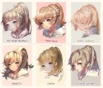  1girl artist_name blonde_hair blue_eyes braid character_name collaboration commentary_request comparison crown_braid french_braid green_eyes high_ponytail kawacy kim_hyung_tae kkuem krenz lillie_(pokemon) long_hair looking_at_viewer pigeon666 pokemon pokemon_(game) pokemon_sm ponytail repi987 spoilers 