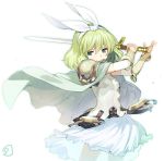  alice_soft artist_request cape green_eyes green_hair hair_ribbon rance_(series) rance_ix ribbon short_hair smile sword tillday_shape weapon 