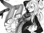  alpha_(eren_mfmf) arm_support blush breasts emoticon fate/grand_order fate_(series) high_heels large_breasts long_hair looking_at_viewer monochrome olga_marie pantyhose white_background 