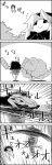  /\/\/\ 4koma comic commentary_request floating flying greyscale highres hood kumoi_ichirin monochrome pom_pom_(clothes) pulling rope scarf shameimaru_aya smile spinning tani_takeshi touhou translation_request unzan yukkuri_shiteitte_ne 