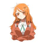  aquila_(kantai_collection) bags_under_eyes hair_down kantai_collection long_hair lowres messy_hair orange_eyes orange_hair rebecca_(keinelove) wavy_hair 