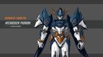  1girl absurdres alternate_costume character_name cyborg gundam helmet highres mechaqueen_pharah memymines overwatch parody pharah_(overwatch) power_armor solo 