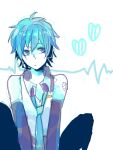  1boy blue_eyes blue_hair hatsune_mikuo hearts male_focus necktie short_hair solo tagme vocaloid 