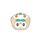  ayu_(mog) bird flat_color lying no_humans on_back owl pokemon pokemon_(creature) pokemon_(game) pokemon_sm rowlet simple_background solo white_background 
