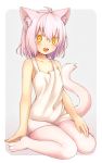  1girl animal_ears blush borrowed_character cat_ears cat_tail highres kida_kuro_mu looking_at_viewer open_mouth short_hair smile solo tail yellow_eyes 