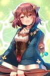  1girl absurdres atelier_(series) atelier_sophie breasts brown_eyes brown_hair female hat highres jewelry kokka_han medium_breasts necklace open_mouth short_hair solo sophie_neuenmuller 